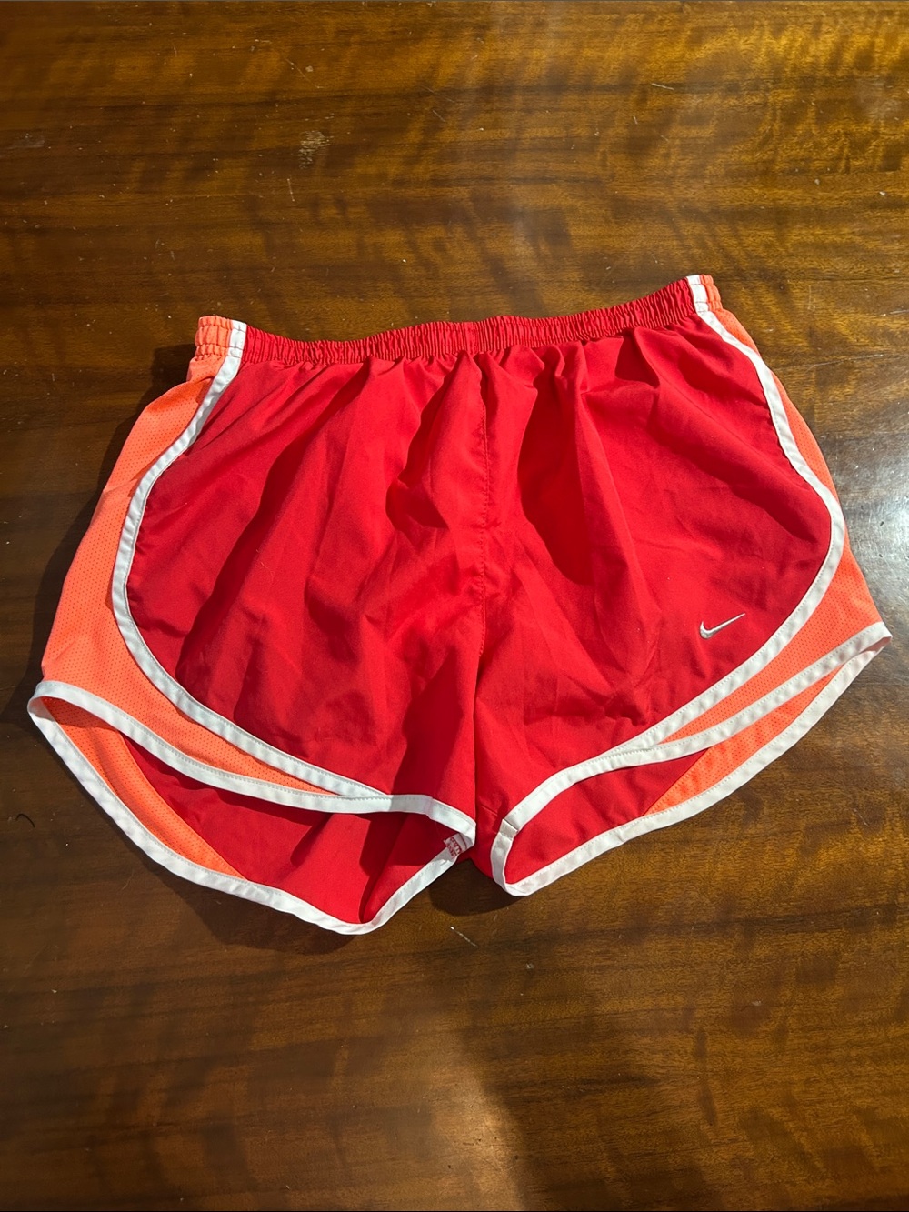 Nike Red and Coral/Peach Athletic Running Shorts